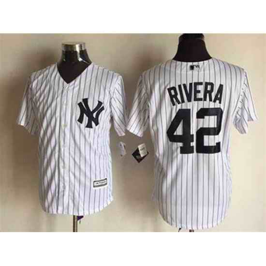 Men Yankee 42 Mariano Rivera white cool base jersey
